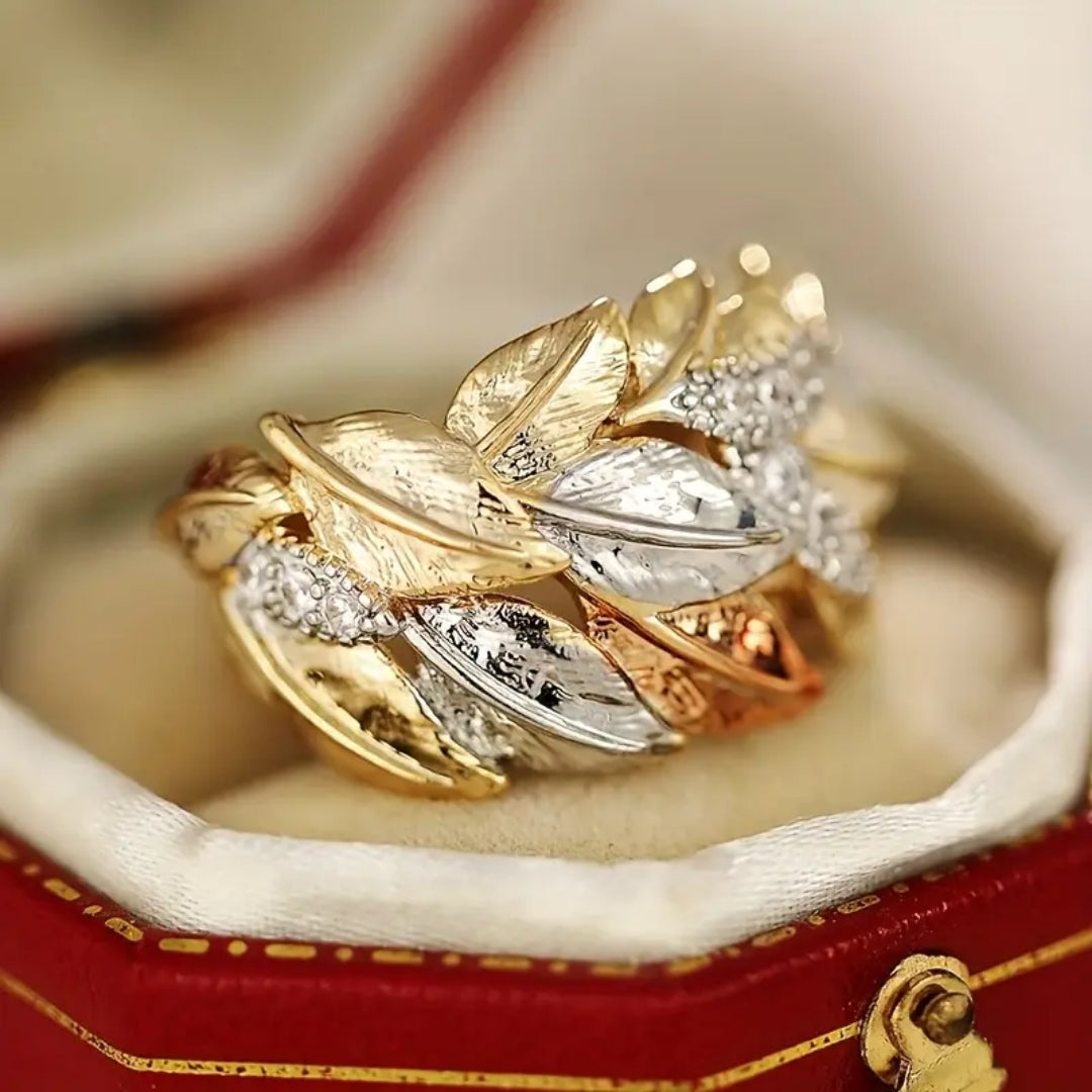 Bague Trail en Feuille d'Or & d'Argent