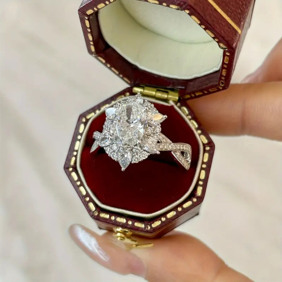 Bague en Verre Exquise Blanche
