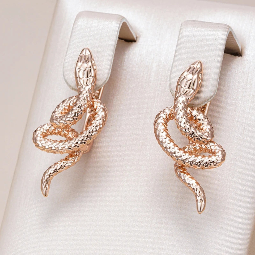 Boucles d'oreilles en or serpent élégant