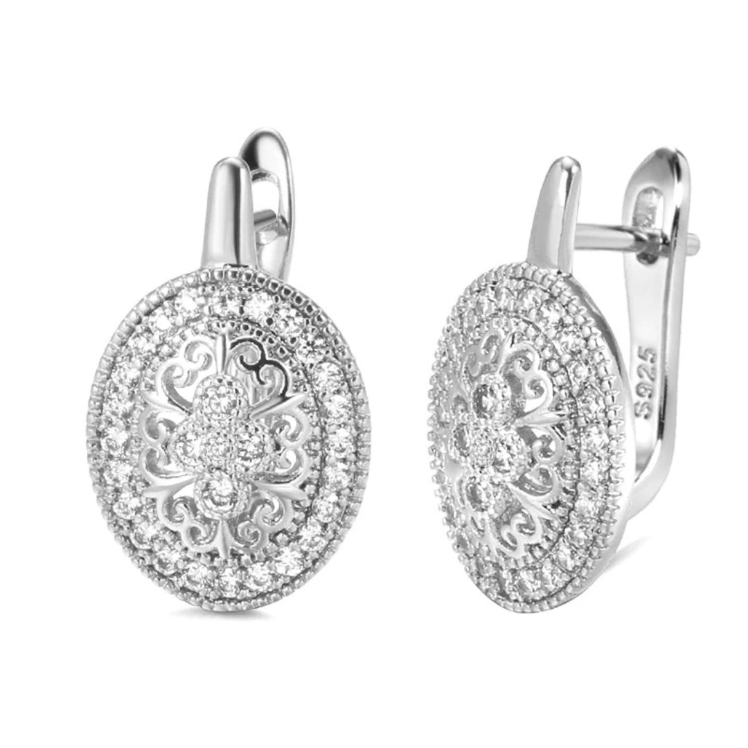 Boucles d'oreilles élégantes en argent brillant