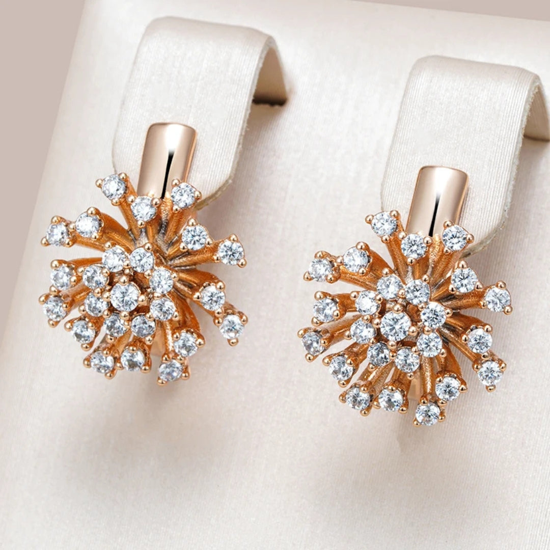 Boucles d'oreilles élégantes avec fleurs lumineuses