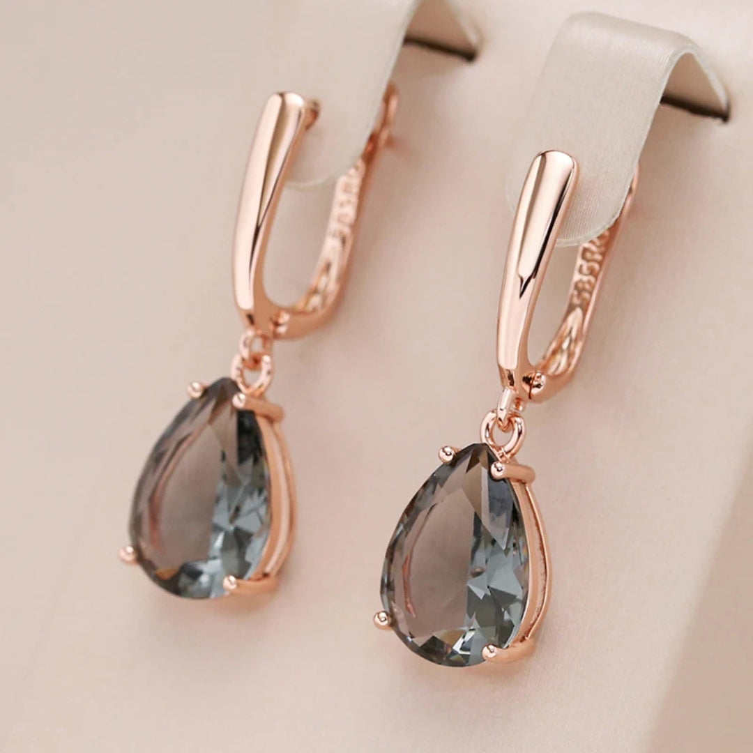 Boucles d'oreilles élégantes vert foncé