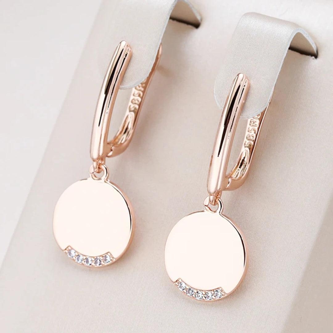 Boucles d'oreilles élégantes en plaqué or rond