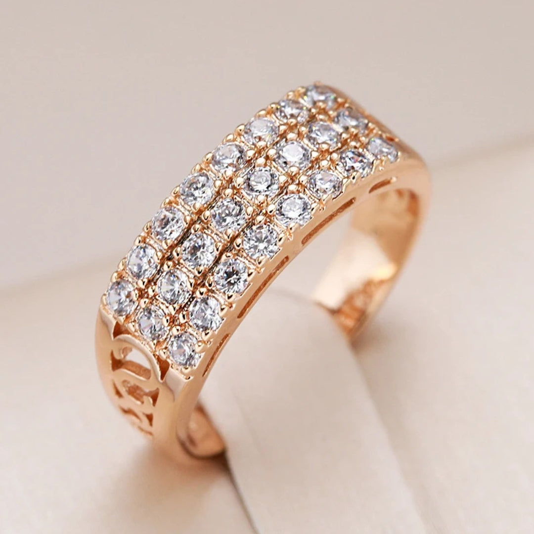 Bague Élégante Rectangulaire en Or Brillant
