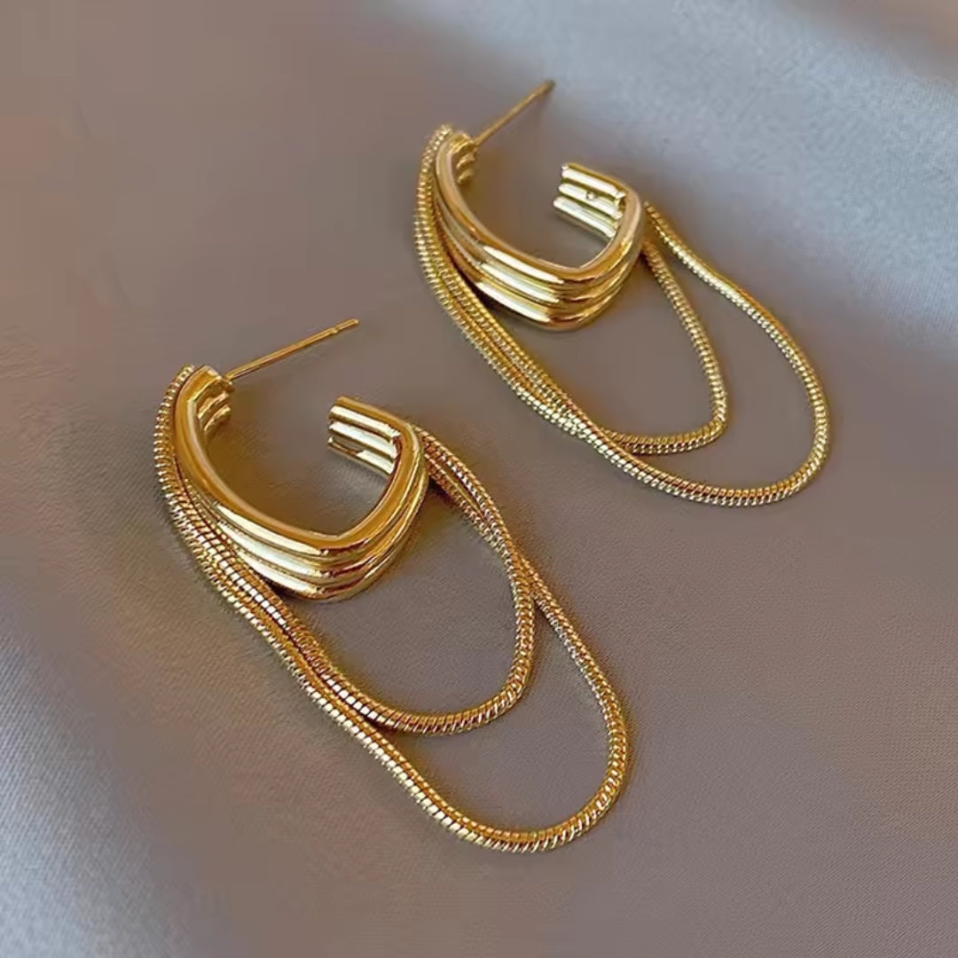 Boucles d'oreilles pendantes à plusieurs couches
