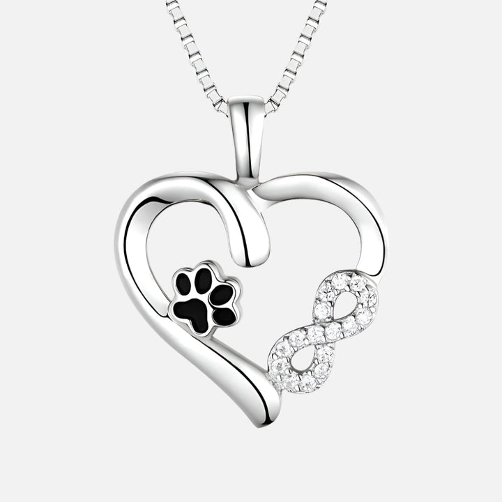 Collier Pattes et Cœur avec Charme Infini