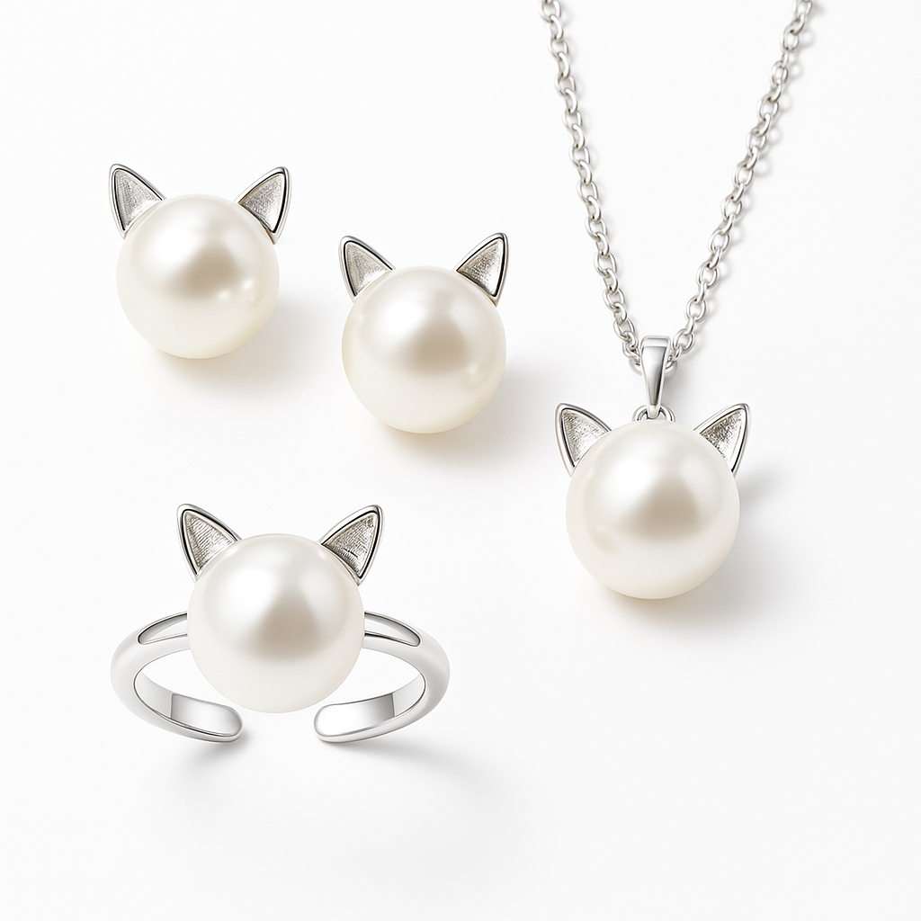 Magnifique collier en perles avec boucles d'oreilles et bague en bonus
