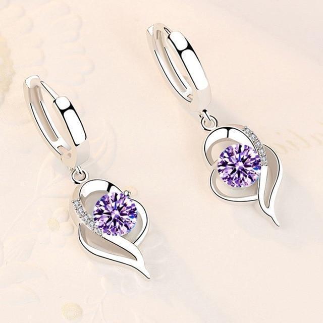 Boucles d'oreilles florales en argent sterling 925 et zircone