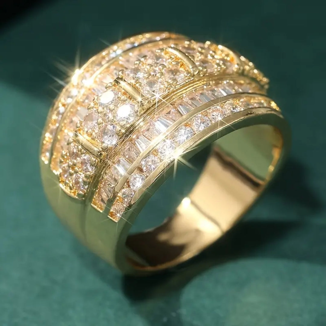 Bague Dorée Étincelante