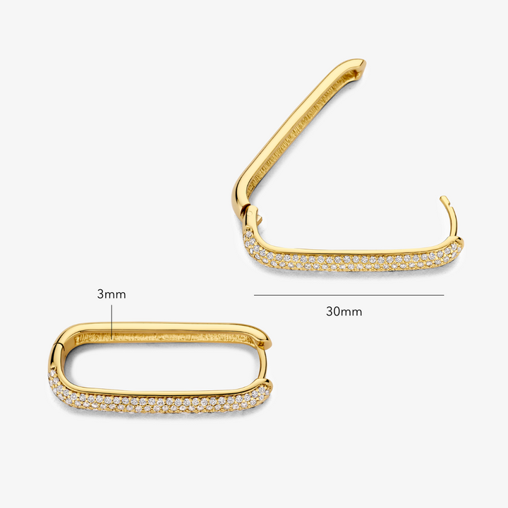 Grandes Boucles Pavées | Or 16k