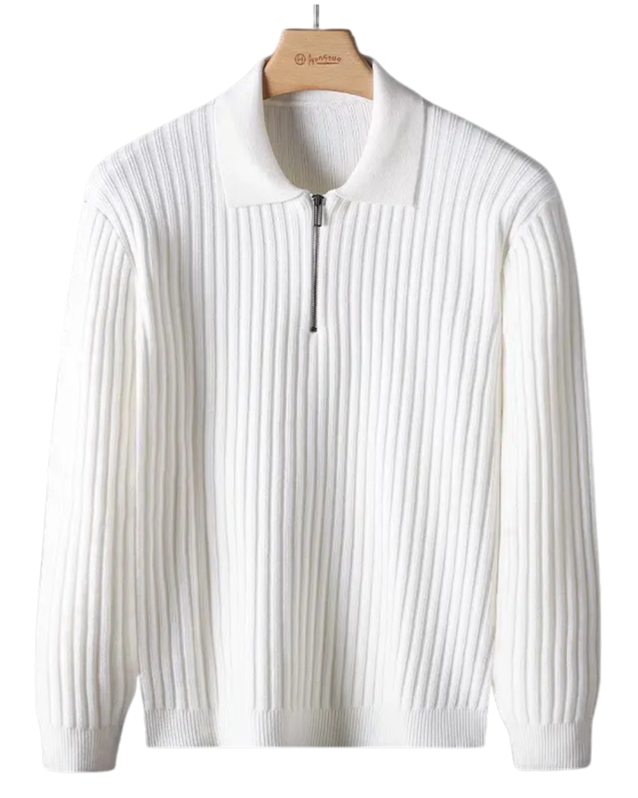 Pull demi-zip à rayures