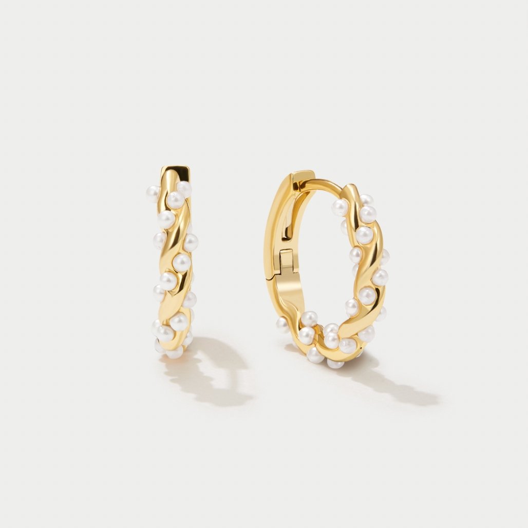 Boucles d'oreilles créoles en perles torsadées