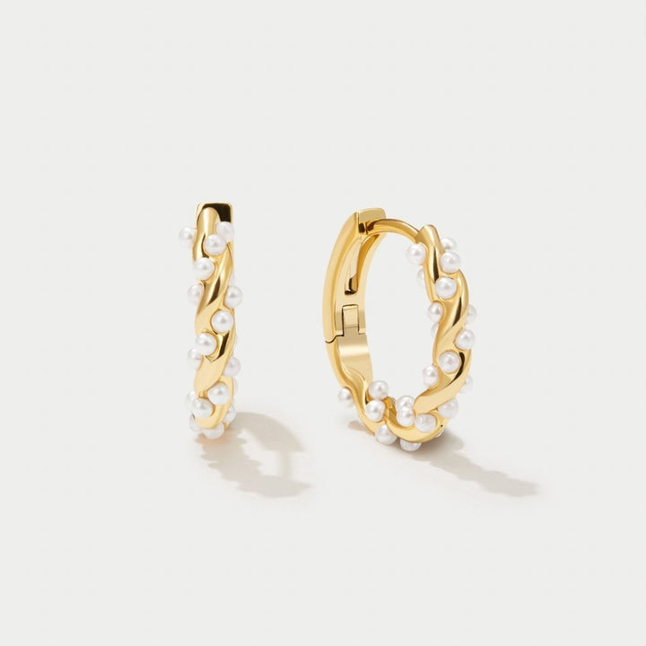 Boucles d'oreilles créoles en perles torsadées
