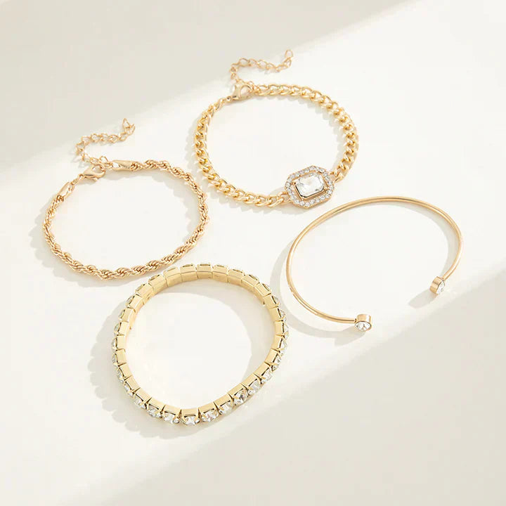 Ensemble de Bracelets Domitia Calvina | Or Blanc