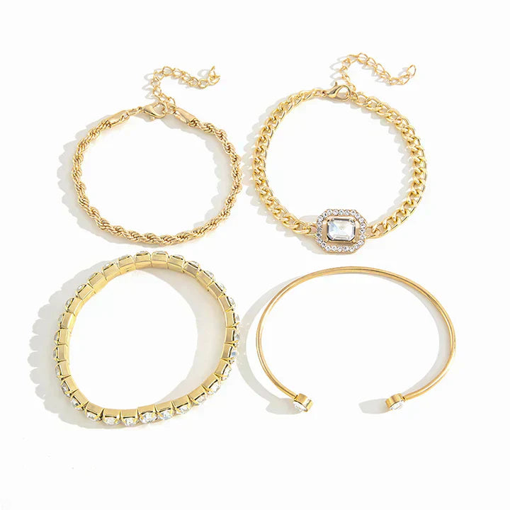 Ensemble de Bracelets Domitia Calvina | Or Blanc
