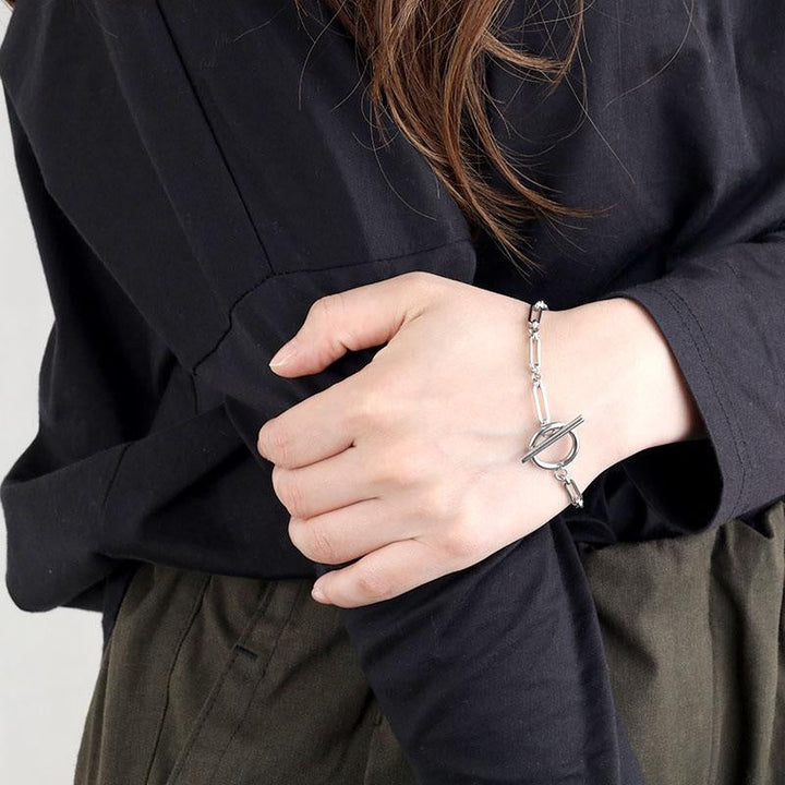 Bracelet T-Bar en Or Blanc